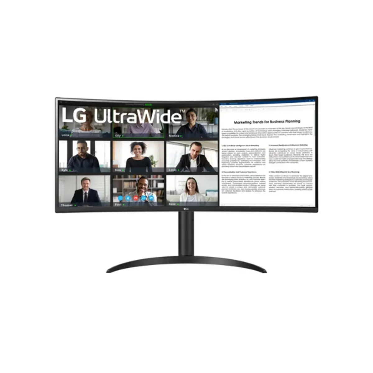 LG 34WR55QK-B 34" WQHD(3440 x 1440) Ultra Wide Curved Monitor, 100Hz, Anti-Glare, HDMI, DP, USB-C, Tilt/Height, Adjustable, 1 Year warranty | 34WR55QK-B