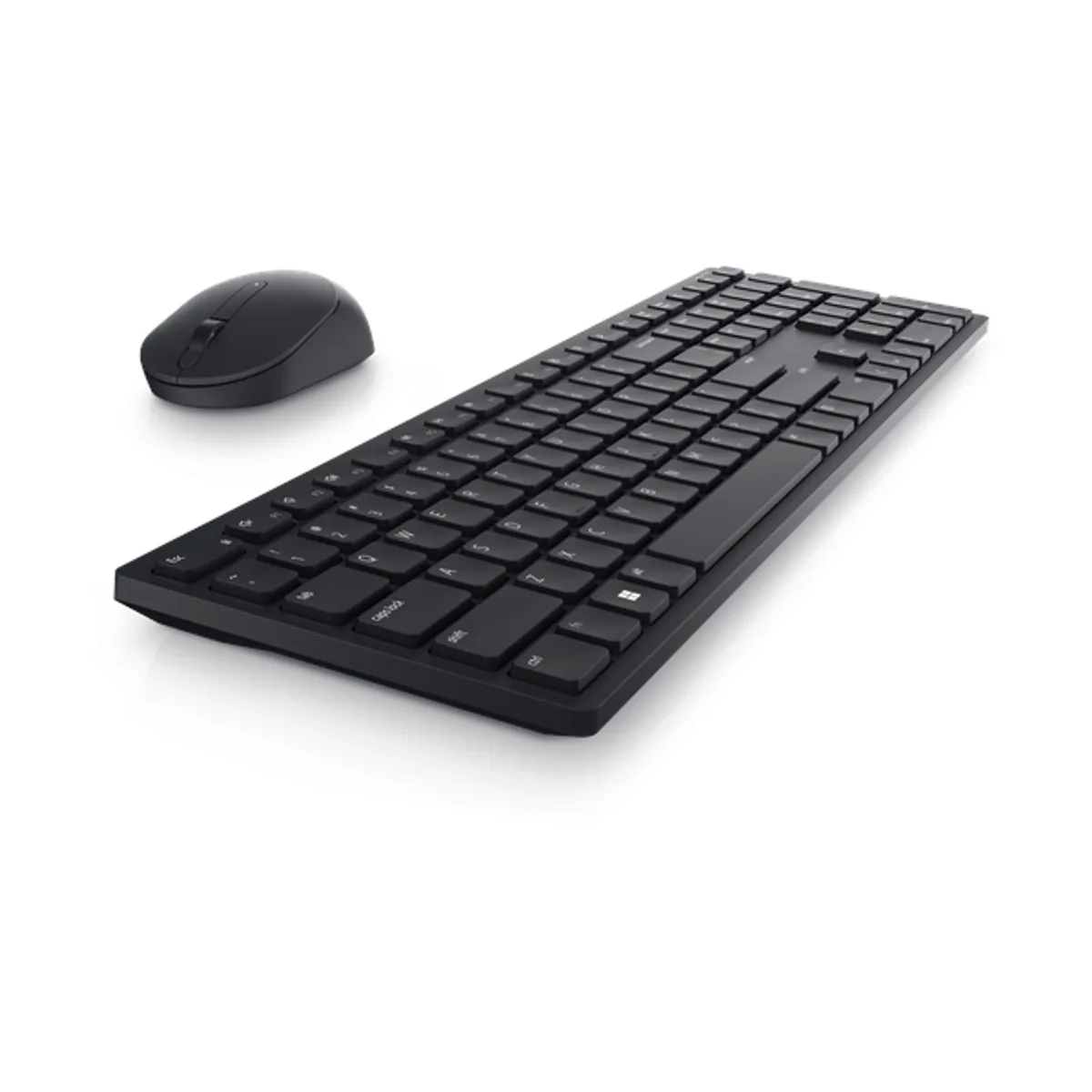 Dell KM5221W Wireless English & Arabic Keyboard & Mouse Combo, Wireless, 100% Keyboard Layout, Membrane, Quiet Plunger-Style Keys, 12 programmable F-keys, 1000-4000 DPI Optical Mouse Sensor, Symmetrical, and Ambidextrous Mouse Design, Black, 1 Year Warranty | 580-AJQZ