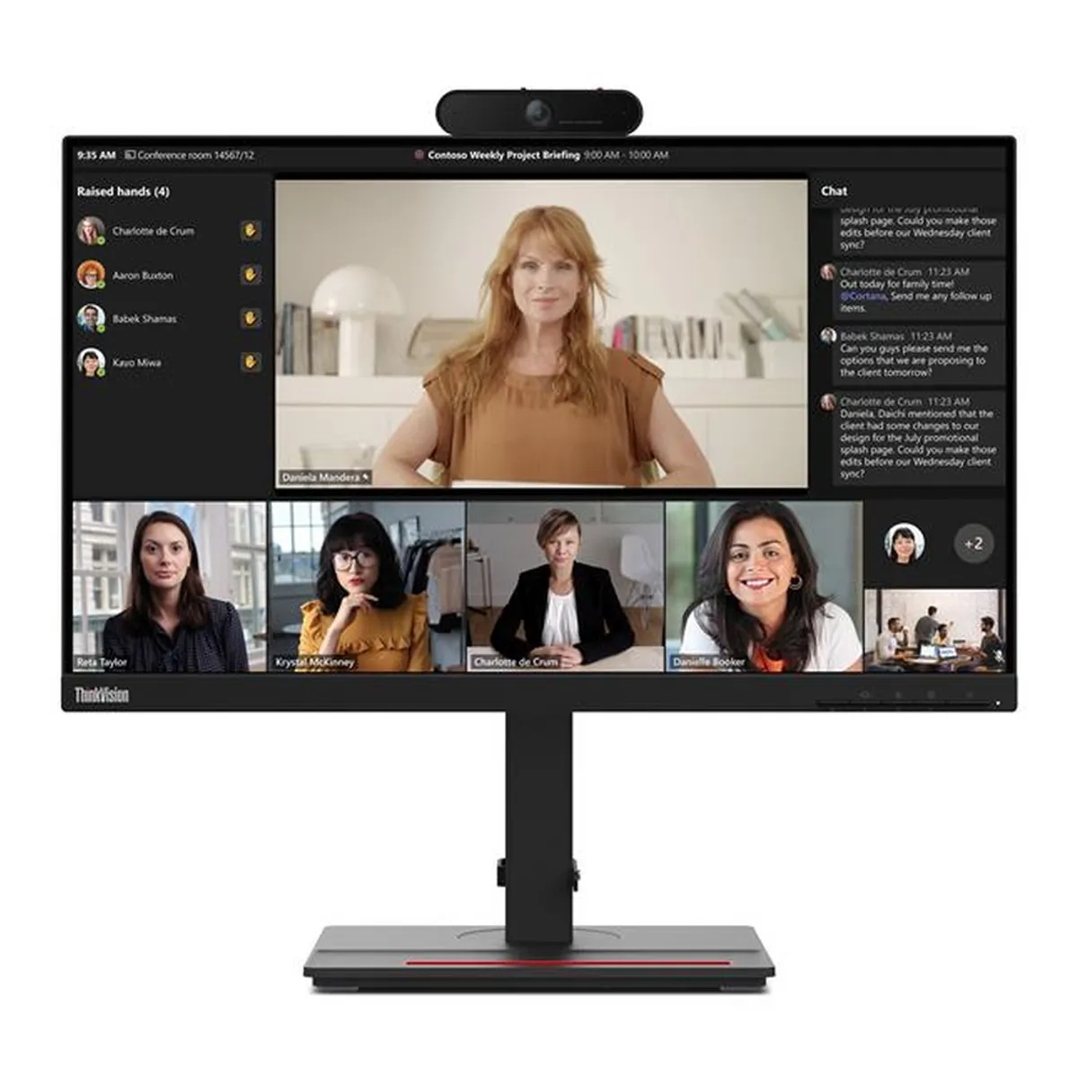Lenovo ThinkVision T24m-29 23.8" FHD (1920 x 1080) Monitor, Anti-glare, USB-C, HDMI, DP, RJ45, Height/Tilt/Swivel/Pivot, Adjustable, 3 Year Warranty | 63A5GAT6UK