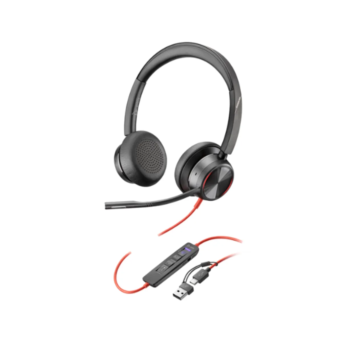 POLY Blackwire 8225 Stereo Microsoft Teams Certified USB-C Headset +USB-C/A Adapter | 8X225AA