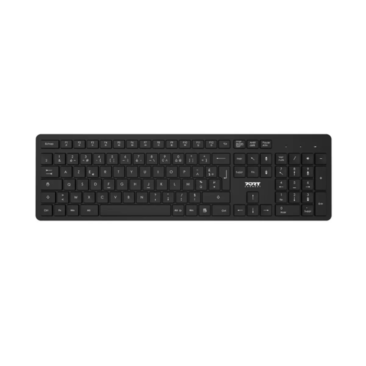 Port Wireless Keyboard & Mouse Combo, Wireless via USB-A & USB-C, 100% Keyboard Layout, 12 Shortcut-keys, 1600 DPI Mouse, Ambidextrous and Lightweight Mouse Design, Black, 1 Year Warranty | 900904-U