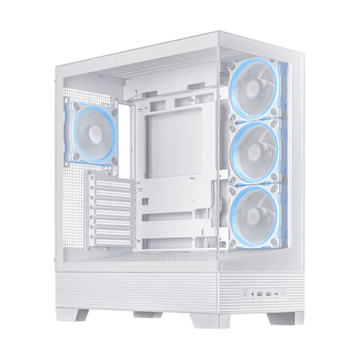 Asus A31 PLUS Mid Tower-ATX PC Case, Tempered Glass Side & Front Panel, 380mm GPU Support, 4 x 120 mm ARGB Fans, USB 3.2 Gen 2, Ample Cable Management, White, 1 Year Warranty | 90DC00R3-B19000