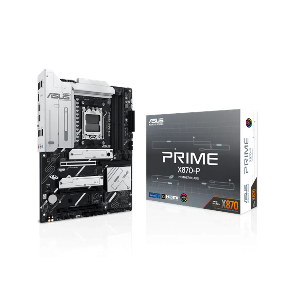 Asus PRIME X870-P Motherboard, AM5 Socket, ATX Form Factor, DDR5 Ram, PCIe 5.0 With SafeSlot Core+, USB4 40Gbps, HDMI, Thunderbolt, Realtek 2.5Gb Ethernet With Asus LANGuard, Aura Sync, 1 Year Warranty | 90MB1IT0-M0EAY0