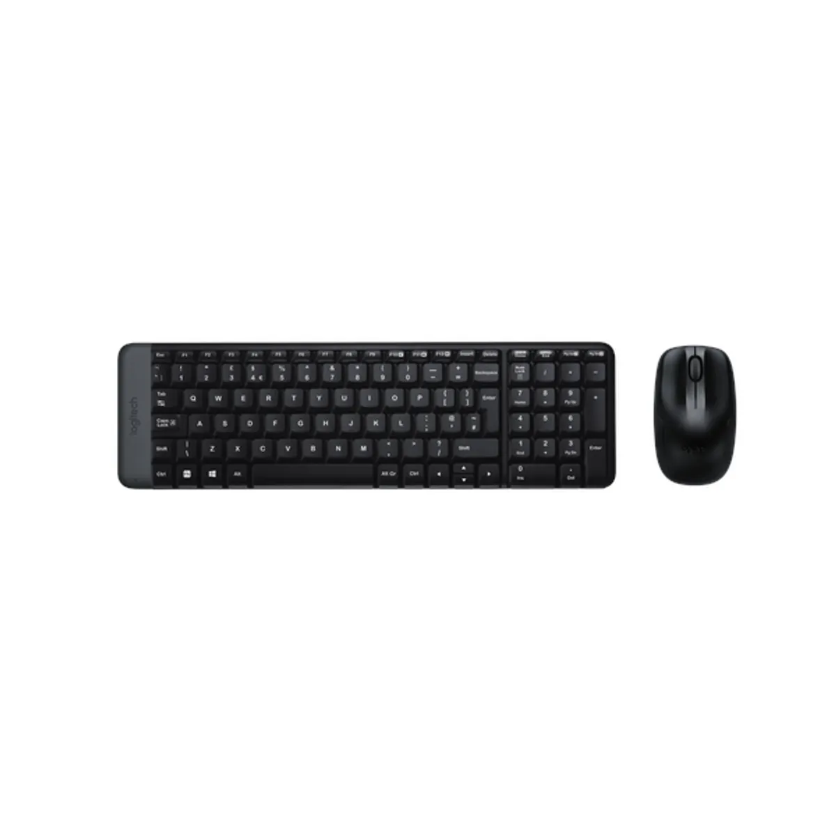 Logitech MK220 Wireless English & Arabic Keyboard & Mouse Combo, 76% Keyboard Layout, Spill-resistant design, Deep profile key type, Dedicated Music Controls, Smooth Optical Tracking Mouse Sensor, Black, 1 Year Warranty | 920-003160