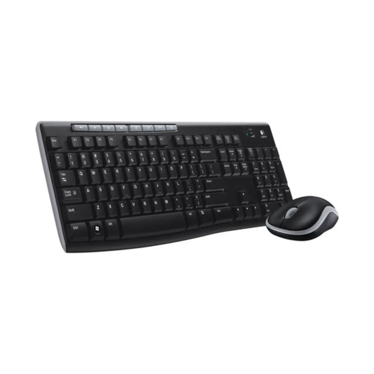 Logitech MK270 Wireless English & Arabic Keyboard & Mouse Combo, 100% Keyboard Layout, Spill-resistant design, Membrane Deep-Profile key type, 8 Dedicated hotkeys, 1000 DPI Smooth Optical Tracking Mouse Sensor, Black, 1 Year Warranty | 920-004519