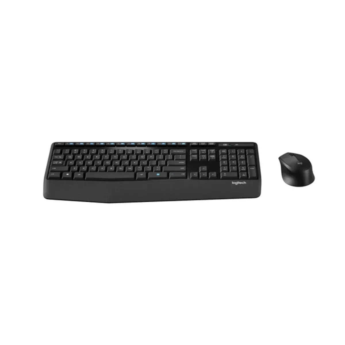 Logitech MK345 Wireless Keyboard & Mouse Combo With Textured Palm Rest, 100% Keyboard Layout, Spill-resistant design, Membrane Key Type, Contoured, Right-Handed Mouse, Logitech Advanced Optical Tracking Mouse Sensor, 1000 DPI Mouse, Black, 1 Year Warranty | 920-010068