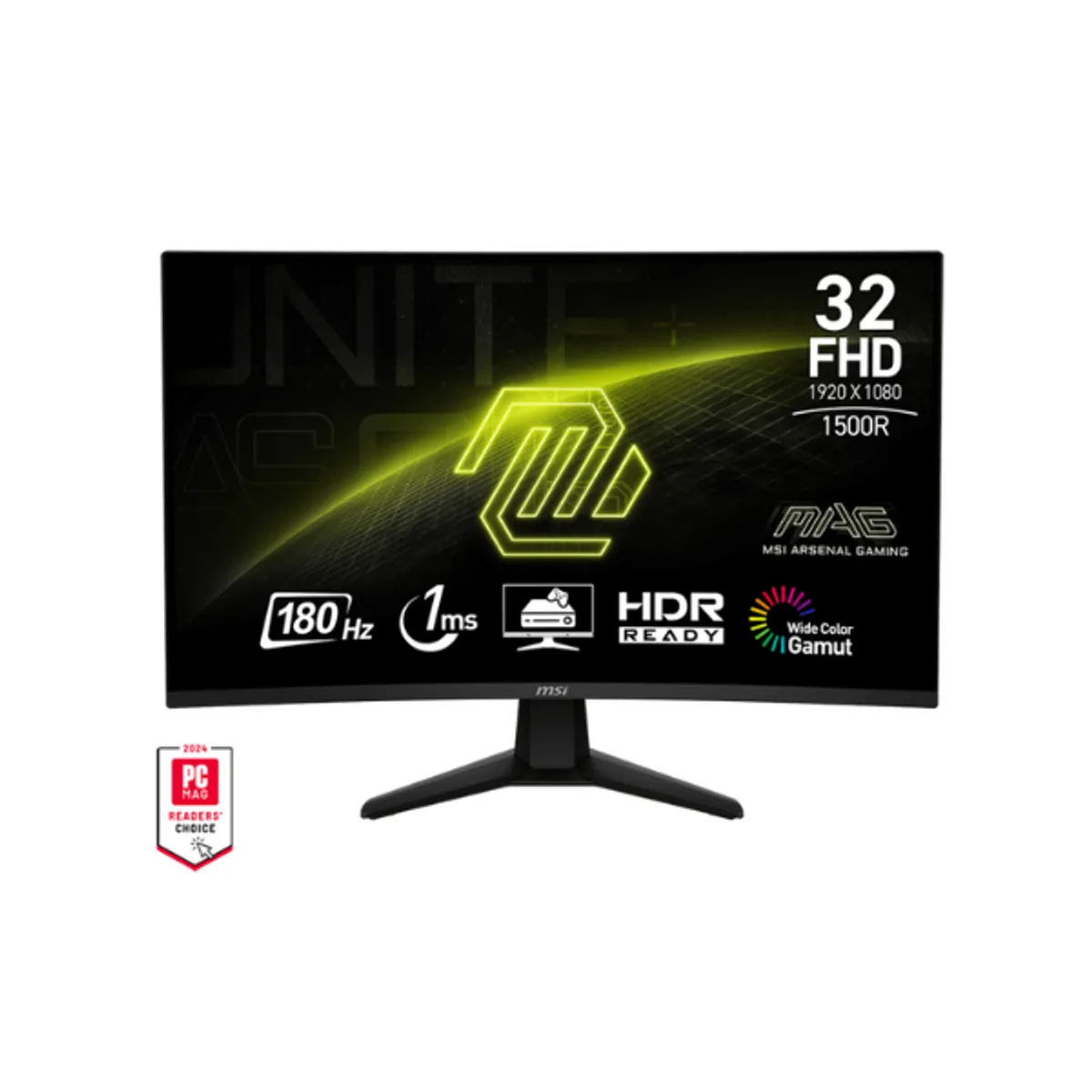 MSI 9S6-3DD41M-009 MAG 32C6 32" FHD(1920 x 1080) Curved Gaming Monitor, 1MS, 180Hz, Anti-glare, HDMI, DP, Tilt, Adjustable, 1 Year warranty | 9S6-3DD41M-009