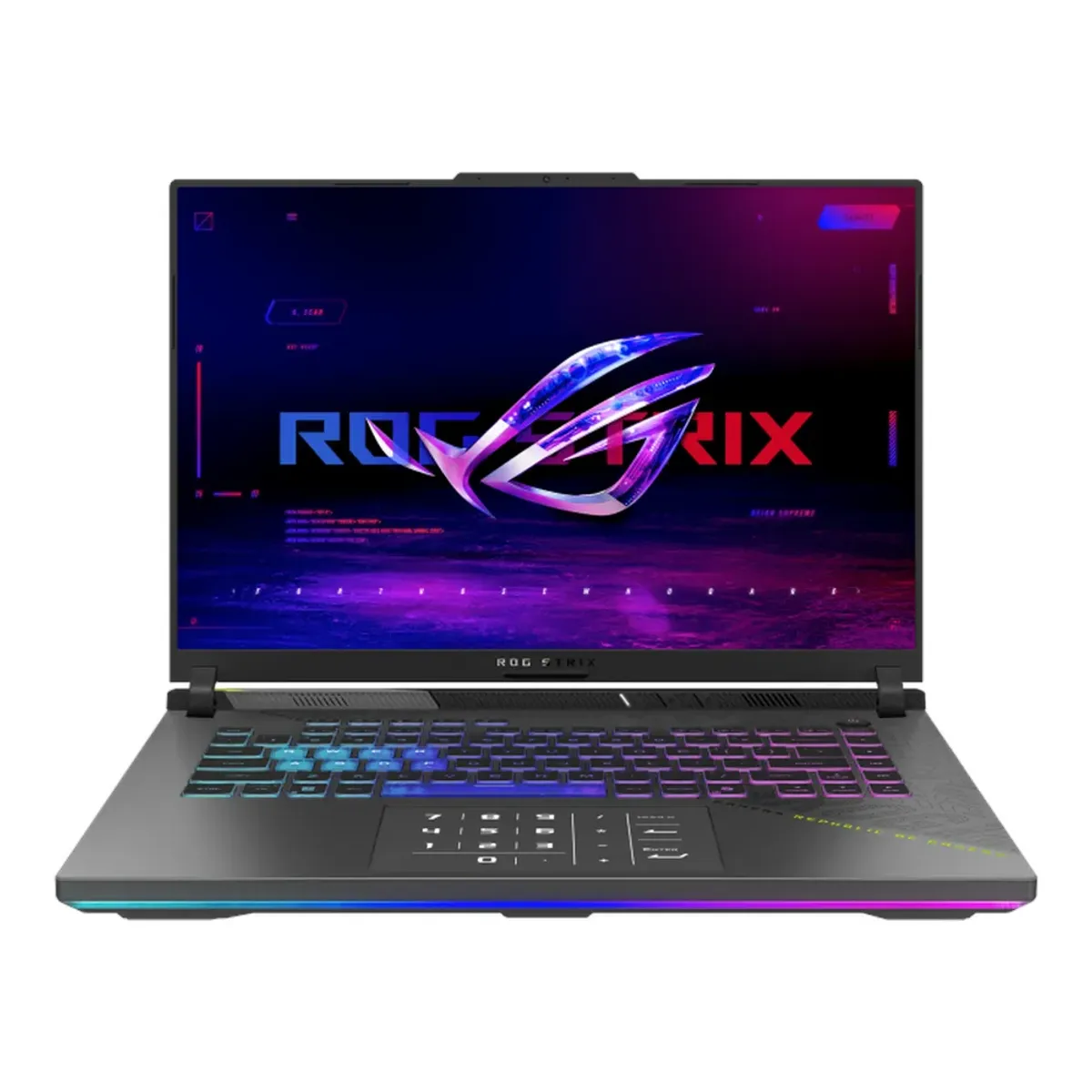 Asus ROG Strix G16 Gaming Laptop, AMD Ryzen 9 9955HX3D Processor, 32GB DDR5 RAM, 1TB SSD, NVIDIA GeForce RTX 5070 Ti 12GB GDDR7, 16" WQXGA 240Hz IPS-Level Display, Windows 11 Home, Wi-Fi 6E, Bluetooth v5.3, English & Arabic Backlit Keyboard, 1 Year Warranty | G614FR-G32X3D