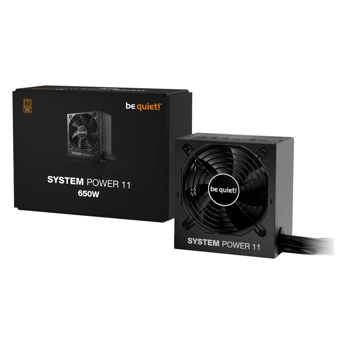 Be Quiet! System Power 11 650W 80 Plus Bronze Power Supply, 650W, Non Modular, ATX, Intel ATX 3.0 Certified, Black, 1 Year Warranty | BP011UK
