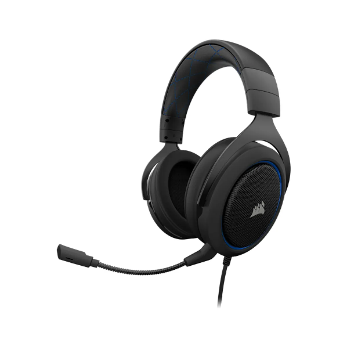Corsair HS50 Stereo Gaming Headset, Cable Length:1.8m, Blue, 1 Year Warranty | CA-9011172-NA