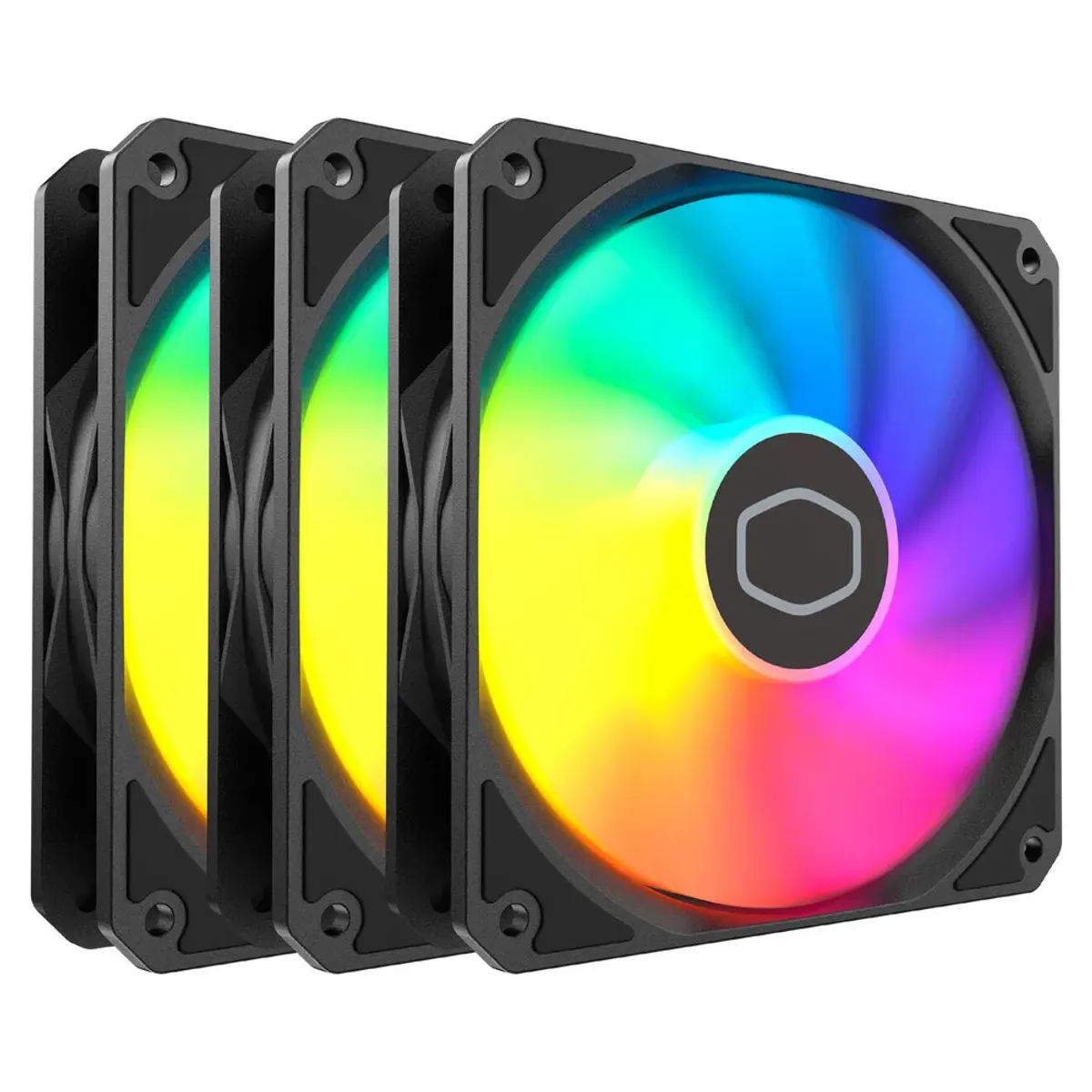 Cooler Master MasterFan MF 120 Lite Series Case Fan, Pack Of 3, Sleeve Bearing, 120mm Fan Size, 1750 rpm Fan Speed, Black, 1 Year Warranty | MFW-B2DN-173PA-R1