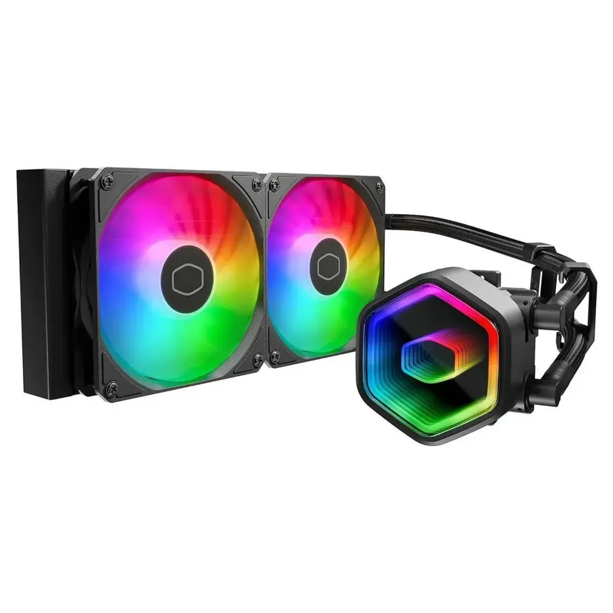 Cooler Master MasterLiquid Core II Series ARGB CPU Cooler, 240mm Radiator, Supports Intel, AMD Sockets, Rifle Bearing Fans, Black, 1 Year Warranty | MLW-D24M-A18PA-R1