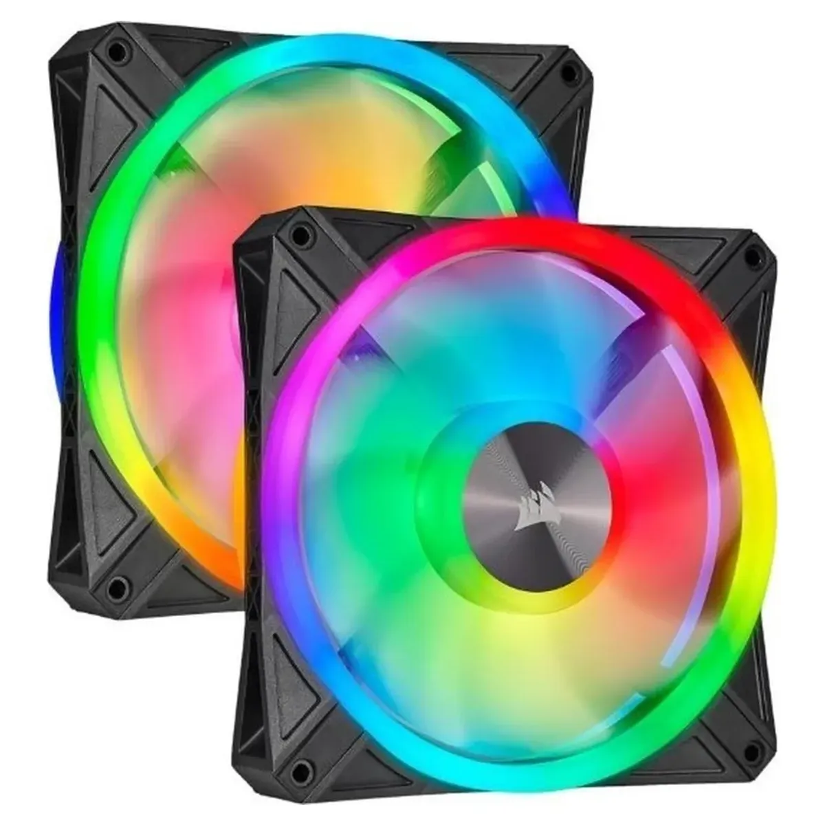 Corsair iCUE QL140 RGB Case Fan, Pack Of 2, Hydraulic Bearing, 140mm Fan Size, 1250 rpm Fan Speed, Black, 1 Year Warranty | CO-9050100-WW