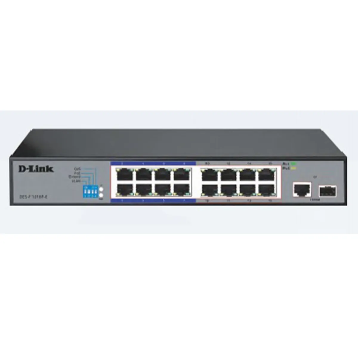 SWITCH DLINK 16 PORT POE UNMANAGED | DES-F1016P-E