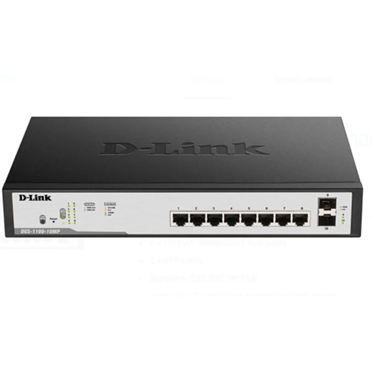 SWITCH DLINK 8 PORT GIGABIT POE MANAGED| DGS-F1100-10PS-E/B