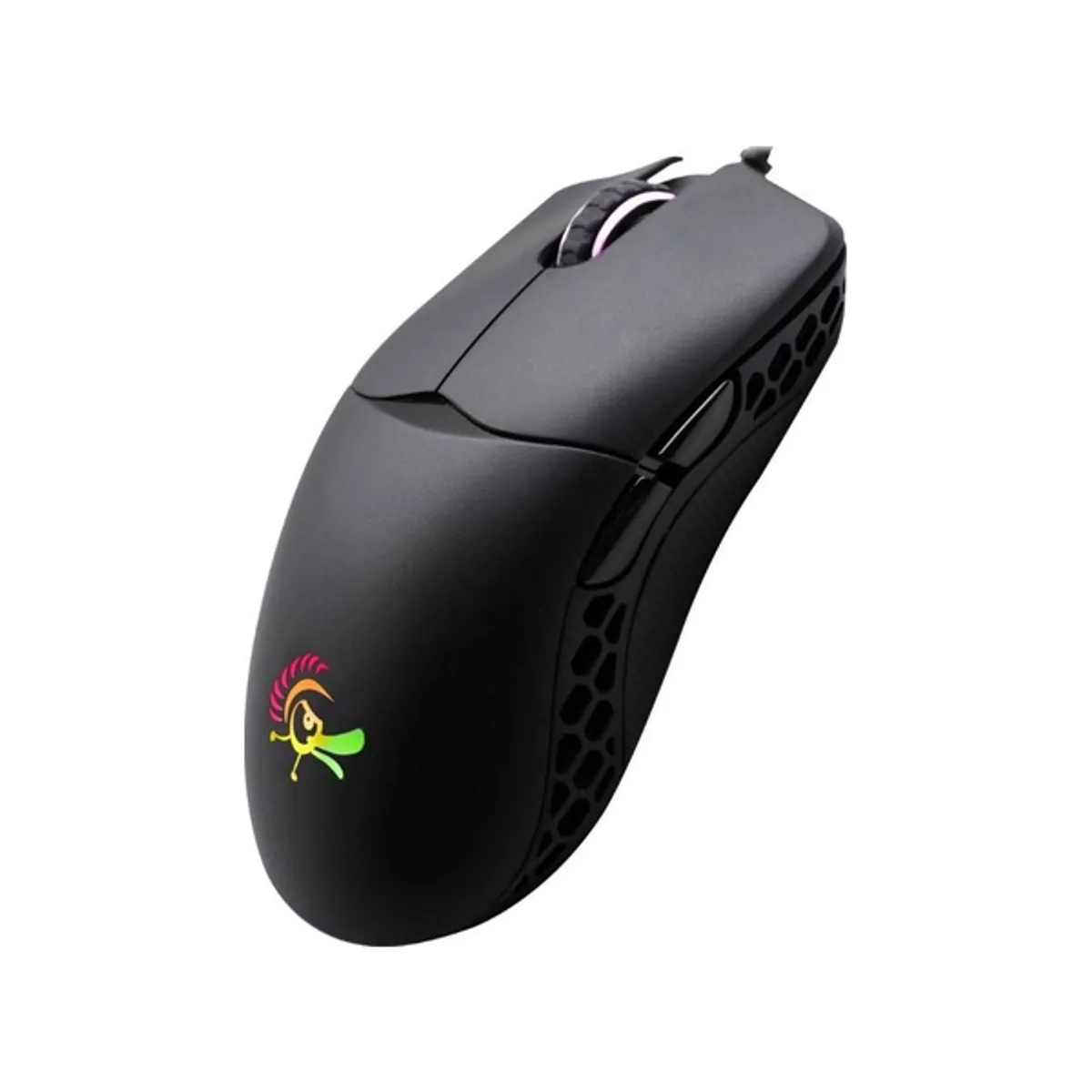 Ducky Feather Wired RGB Gaming Mouse, PixArt PMW3389DM Optical Sensor, 1000 Hz Polling Rate, Huano Micro Switches, 7 x Programmable Buttons, Symmetrical Design, Black, 1 Year Warranty | DMFE20O-OAAPA7