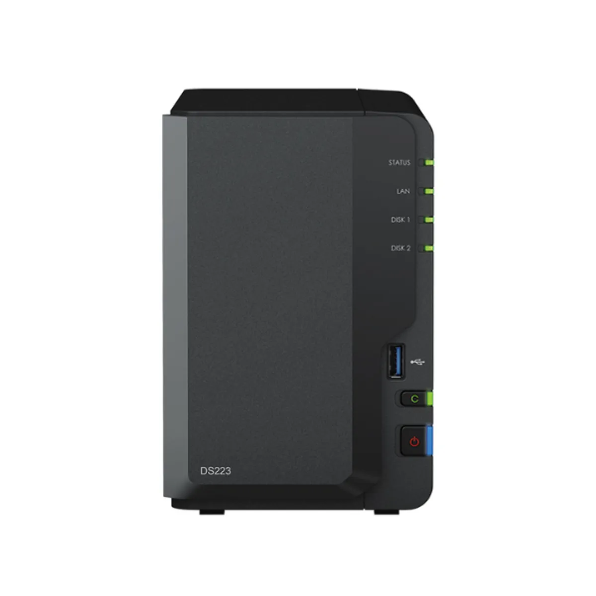 Synology DiskStation DS223 2 Bay Nas Box, 3.5" or 2.5" SATA, Realtek RTD1619B Processor, 2GB RAM, 55.19 BTU/hr, RJ-45, USB 3.2, 2 Year Warranty | DS223