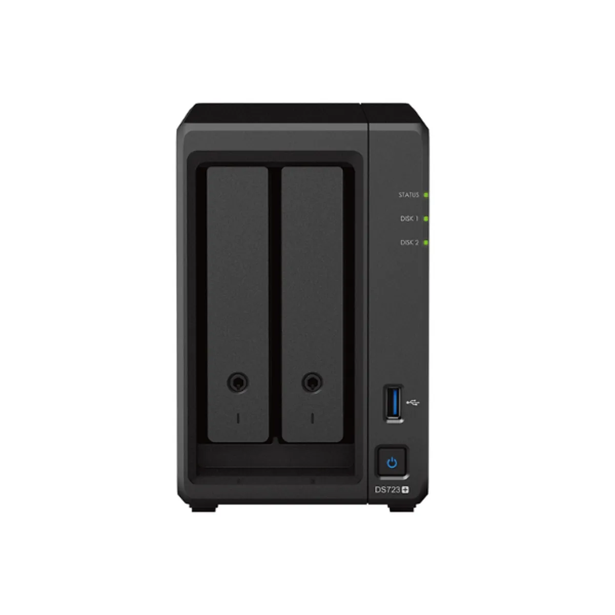 Synology DiskStation DS723+ 2 BAY NAS BOX, AMD Ryzen R1600 Processor, 2GB RAM, 71.85 BTU/hr, Hot Swappable Drive, RJ-45, USB 3.2, eSATA, 1 Year Warranty | DS723+