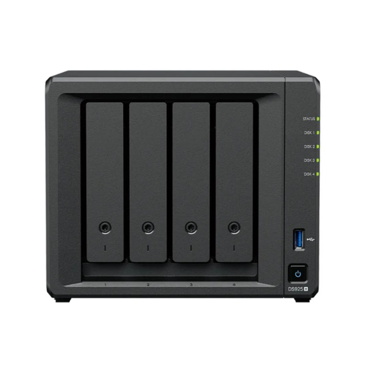 Synology DiskStation DS925+ 4 BAY NAS BOX, AMD Ryzen V1500B Processor, 32GB Max. RAM, 129.27 BTU/hr, Hot Swappable Drive, RJ-45, USB-C, 1 Year Warranty | DS925+