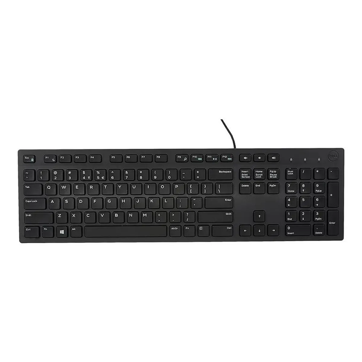 Dell KB216 Wired Keyboard, 100% Layout with Number Pad, Plunger Keys Type, Multimedia Keys, Black, 1 Year Warranty | Dell-USB-KB216