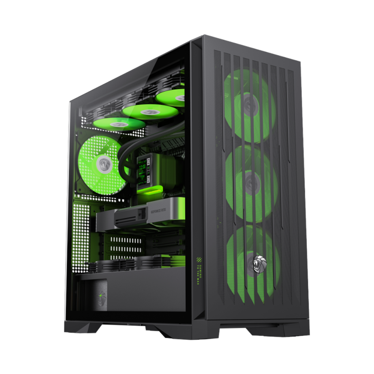 Gamemax N80 BK ATX PC Case – Black, 6 x ARGB Fans, 415mm GPU
