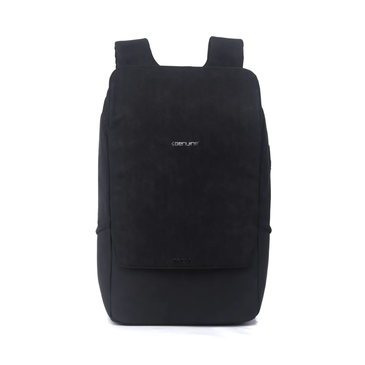 Genuine Trend Laptop Backpack, Fits up to 16” Laptops, High-Quality Polyester, Water-Resistant Build, Type-C USB Port, Carry Strap, Clean Front Design, Black, 1 Year Warranty | GN-B230642BK