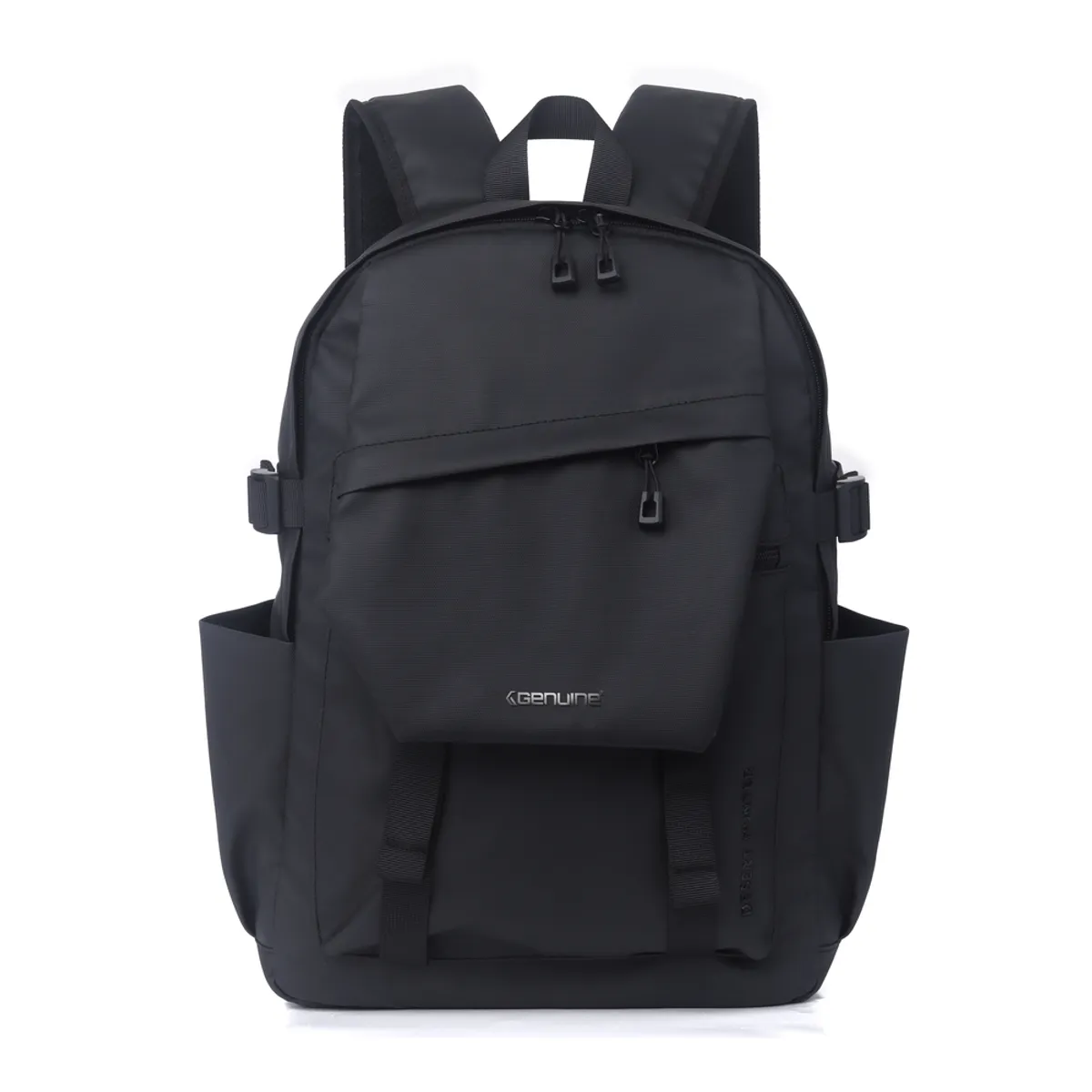 Genuine DesertHunter Laptop Backpack, Fits up to 15.6” Laptops, Durable Polyester Build, Water-Resistant Fabric, All-Black Zipper Pullers, Carry Strap, Black, 1 Year Warranty | GN-B230963BK