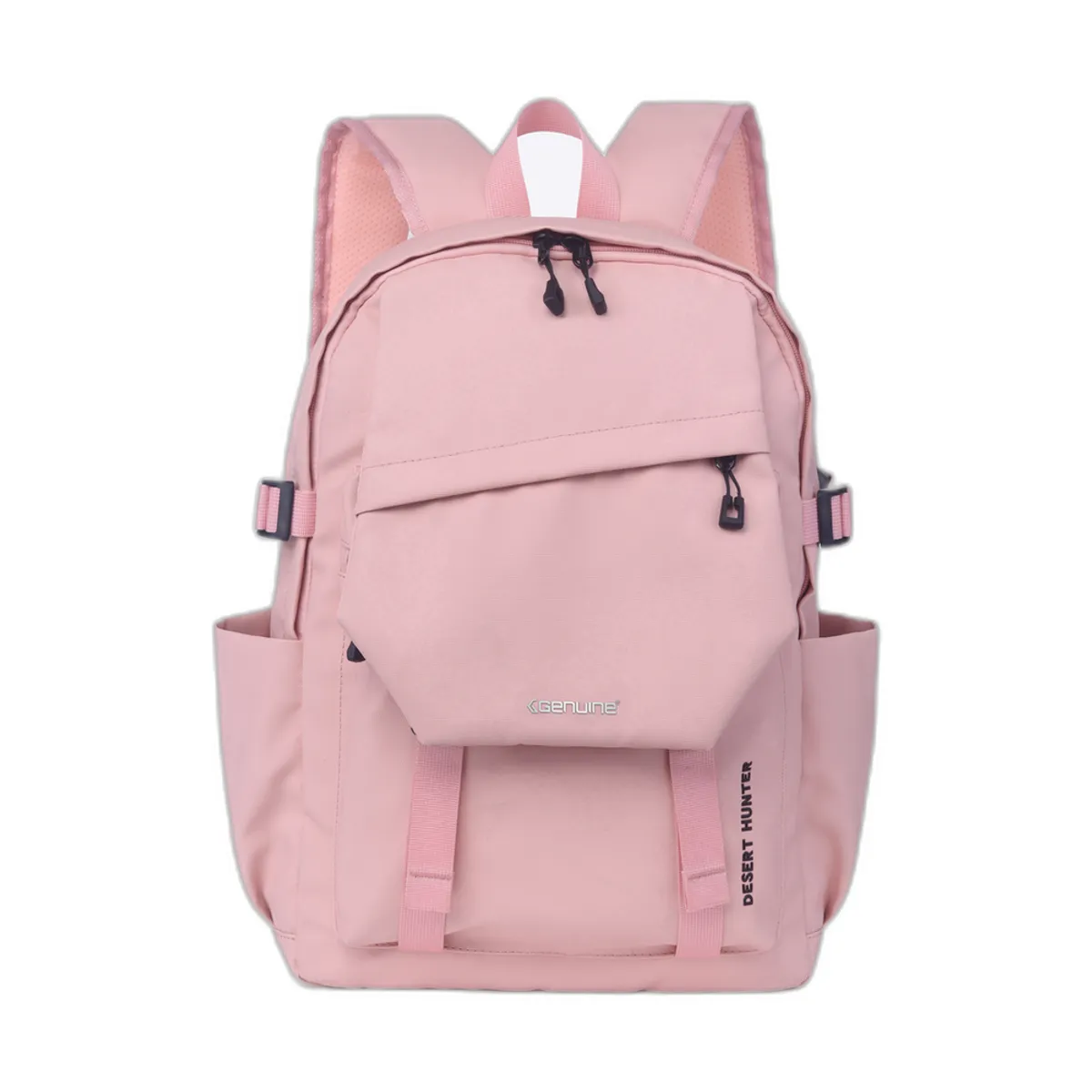Genuine DesertHunter Laptop Backpack, Fits up to 15.6” Laptops, Durable Polyester Build, Water-Resistant Fabric, All-Black Zipper Pullers, Carry Strap, Pink, 1 Year Warranty | GN-B230963PK