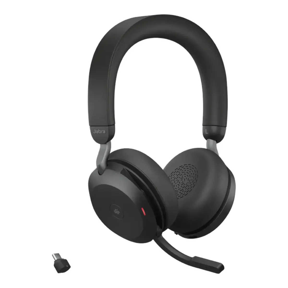 Jabra Evolve2 75 MS Stereo Headset, Bluetooth, USB-A/USB-C Adapter, 4 Digital MEMS Microphone, 40 mm Headphone Driver, Black, 1 Year Warranty | 27599-999-999