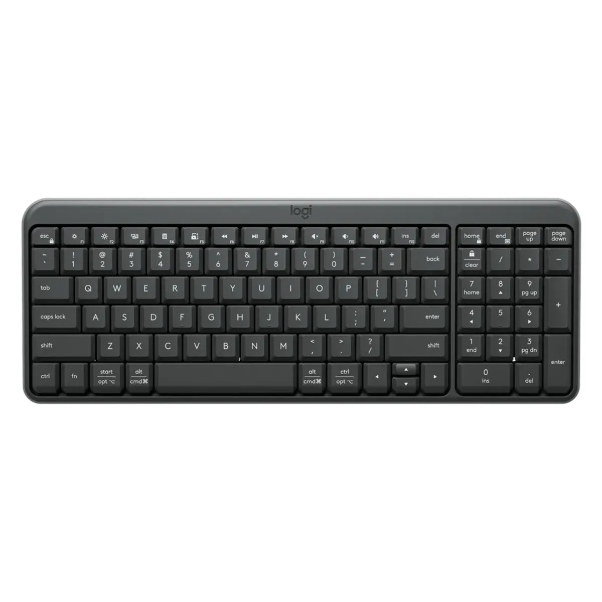 Logitech K250 Compact Bluetooth Wireless Keyboard, Compact Layout with Number Pad, 12 months Battery life, 10m Wireless range, Black, 1 Year Warranty | 920-013463