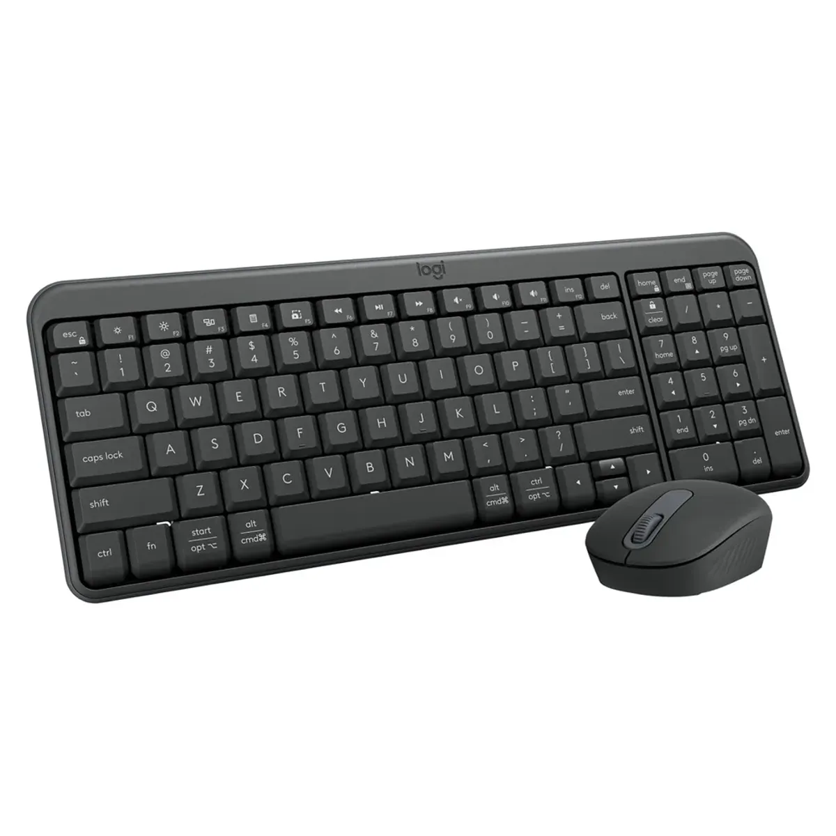 Logitech MK250 Compact Wireless Arabic Keyboard & Mouse Combo, Bluetooth, 100% Compact Keyboard Layout, 1000 DPI Smooth Optical Mouse Sensor, Up to 12 months Battery Life, Graphite, 1 Year Warranty | 920-013531