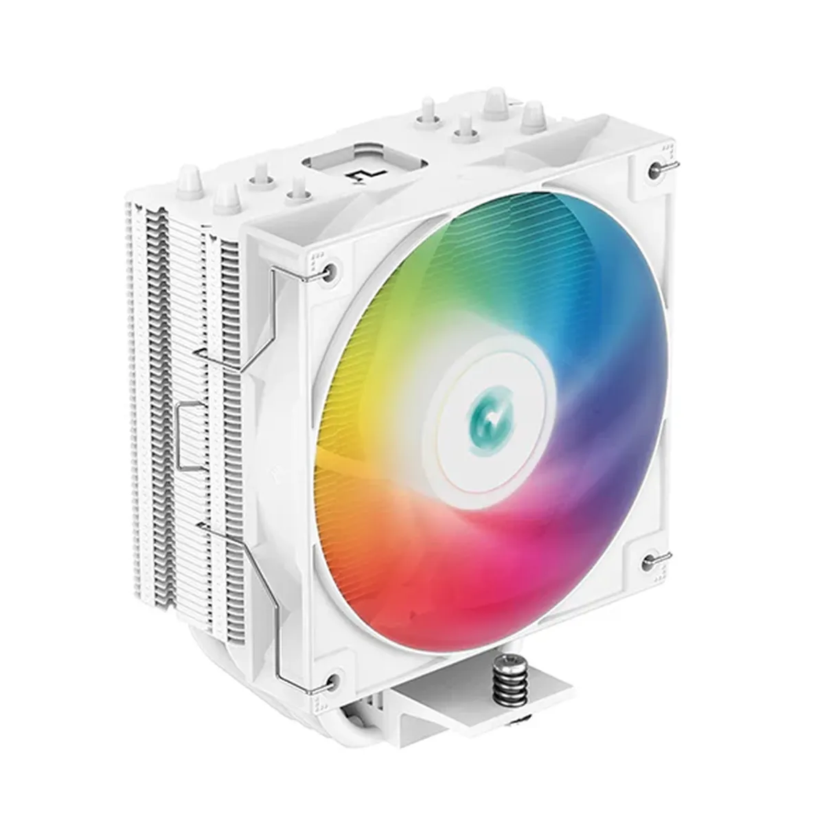 DeepCool AG400 Digital ARGB CPU Cooler, 4 Heatpipes, Real-Time Status Display, Supports Intel, AMD Sockets, White, 1 Year Warranty | R-AG400-WHADMN-G-1
