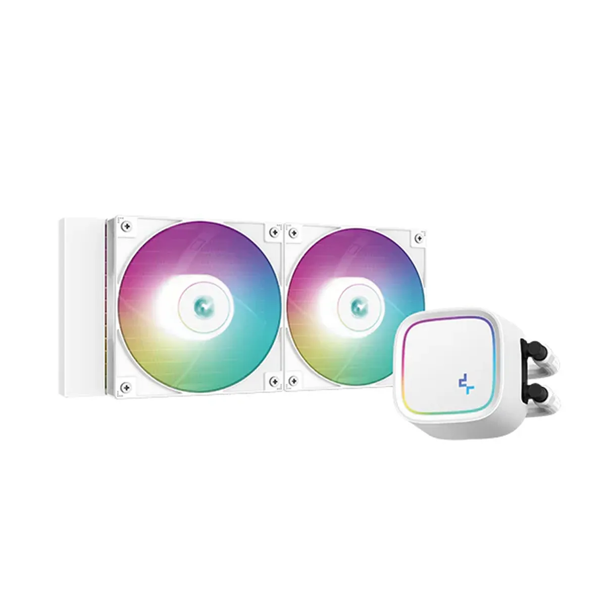 DeepCool LE520 AIO Liquid Cooler, Addressable RGB LED CAP, Supports Intel, AMD Sockets, 2 x RGB Fans, White, 1 Year Warranty | R-LE520-WHAMMN-G-1