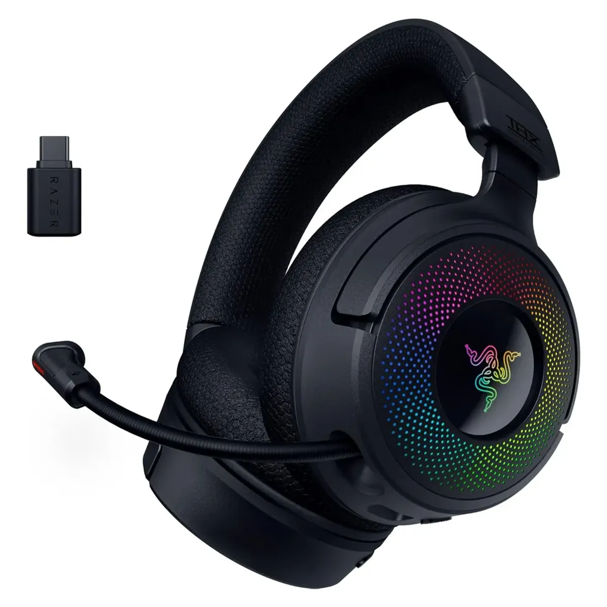 Razer Kraken V4 Gaming Headphones, Wireless / Bluetooth / Wired Connectivity, Oval Ear Cushions, Cosed Back, Retractable Razer HyperClear Super Wideband Microphone, 40 mm Razer TriForce Titanium Drivers, Black, 1 Year Warranty | RZ04-05170100-R3M1