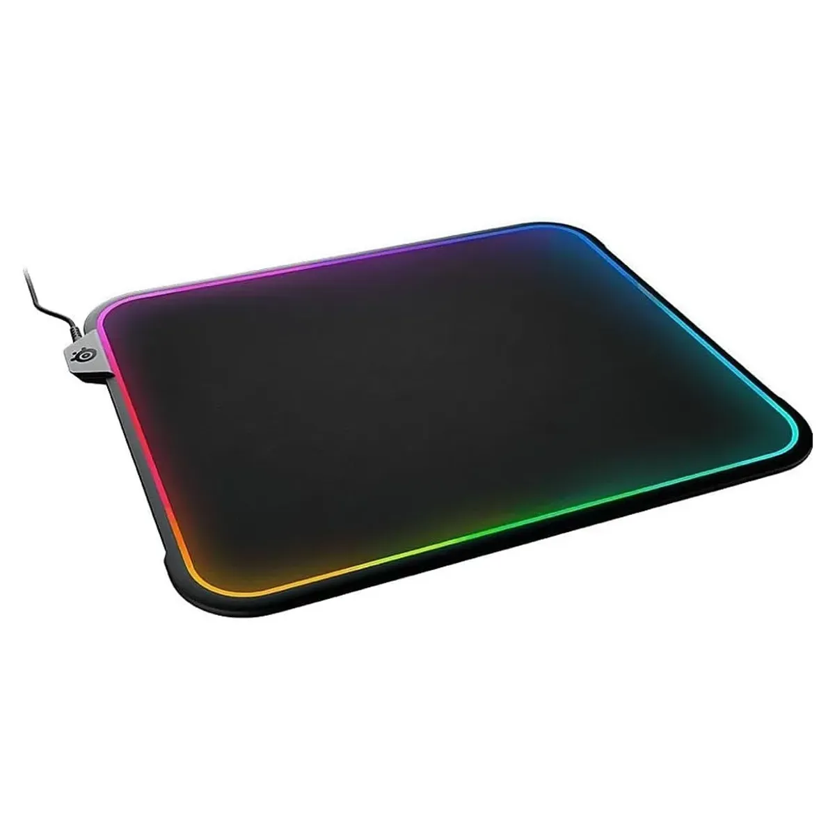 SteelSeries QCK PRISM Gaming Mouse Pad, Medium Size, Cloth Surface, Silicon Rubber Base, Micro-Woven Cloth for Maximum Control, 2-zone RGB Dynamic Illumination, Black, 1 Year Warranty | 63825