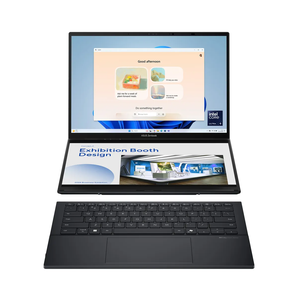 ASUS Zenbook Duo Intel Core Ultra 9 Processor, 32GB RAM, 2TB PCIE G4 SSD, 14" OLED Display, Intel Arc Graphics, WINDOW 11 HOME, GRAY, 2 YEARS WARRANTY | UX8406CA-PZ005W