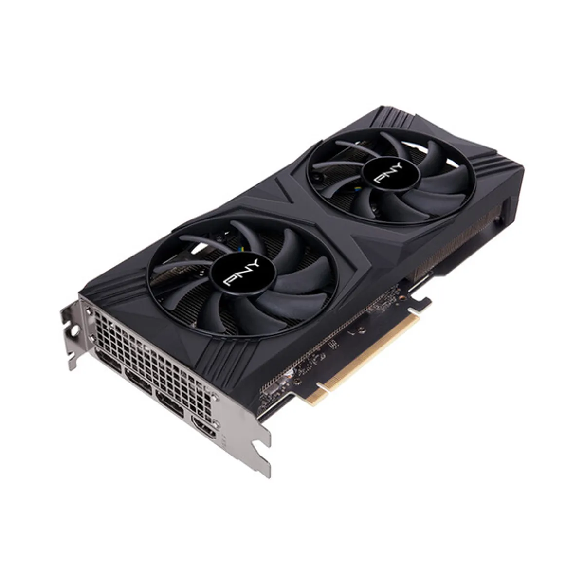 PNY GeForce RTX 4060 Ti VERTO Dual Fan OC Edition Graphics Card, GDDR6 16GB 128-bit Memory, HDMI 2.1, DP 1.4a Outputs, PCI Express 4.0, 2550 MHz Boost Clock, 288 GB/s Memory Bandwidth, 1 Year Warranty | VCG4060T16DFXPB1-E